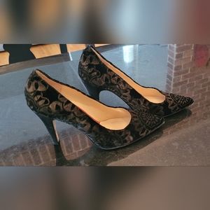 Johnston & Murphy pumps, velvet pattern